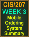 CIS/207 Mobile Ordering System Summary